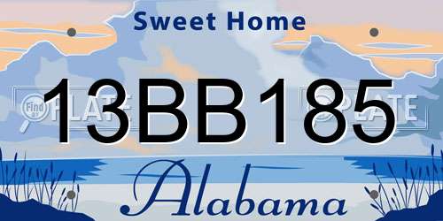 13BB185 Alabama License Plate