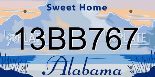 13BB767 Alabama License Plate