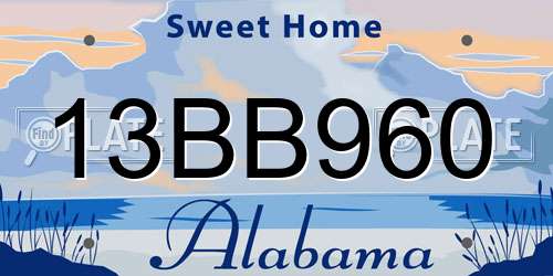 13BB960 Alabama License Plate