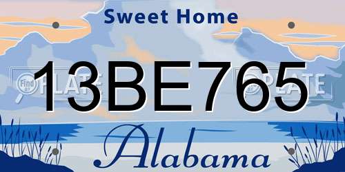 13BE765 Alabama License Plate