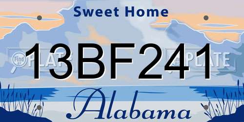 13BF241 Alabama License Plate