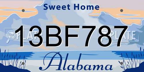 13BF787 Alabama License Plate