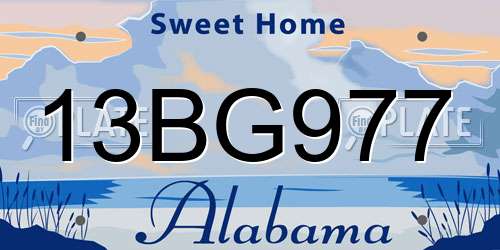13BG977 Alabama License Plate