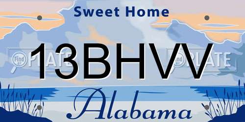 13BHVV Alabama License Plate