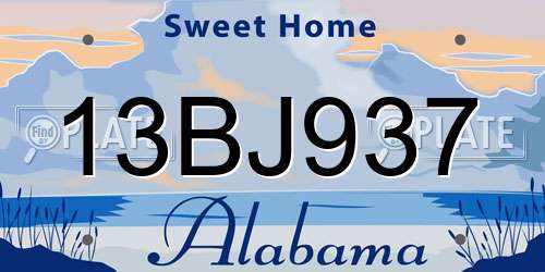 13BJ937 Alabama License Plate