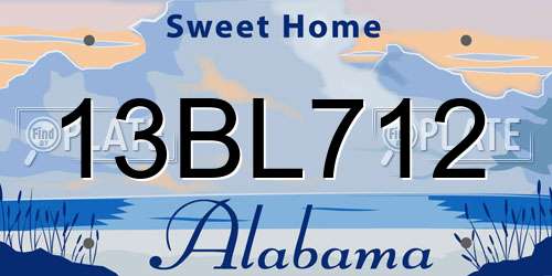 13BL712 Alabama License Plate