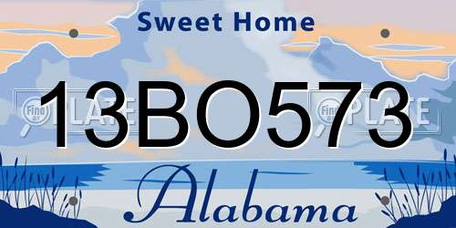 13BO573 Alabama License Plate