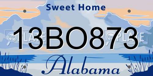 13BO873 Alabama License Plate
