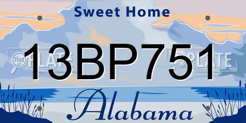 13BP751 Alabama License Plate