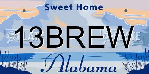 13BREW Alabama License Plate