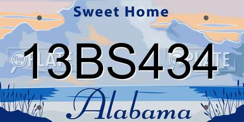 13BS434 Alabama License Plate