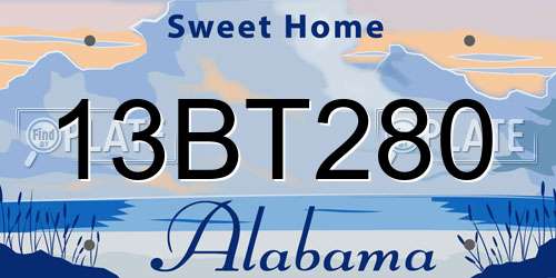 13BT280 Alabama License Plate