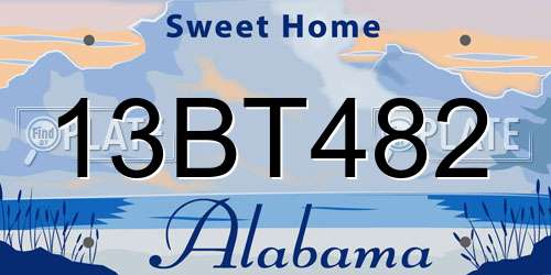 13BT482 Alabama License Plate