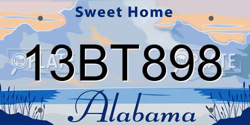 13BT898 Alabama License Plate