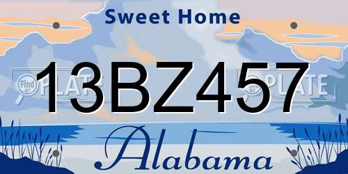 13BZ457 Alabama License Plate