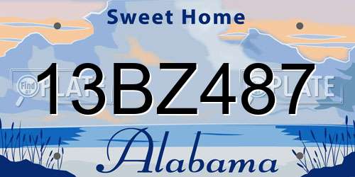13BZ487 Alabama License Plate