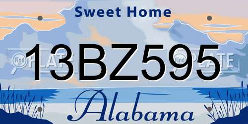 13BZ595 Alabama License Plate