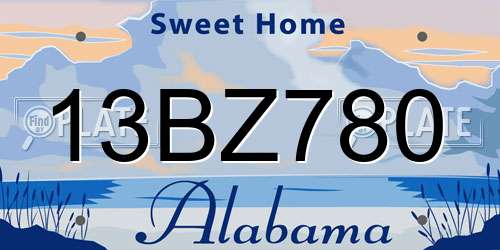 13BZ780 Alabama License Plate