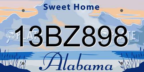 13BZ898 Alabama License Plate