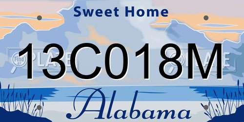 13C018M Alabama License Plate