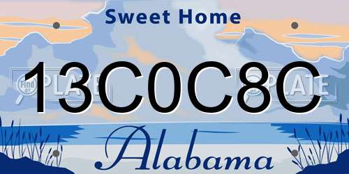 13C0C8C Alabama License Plate