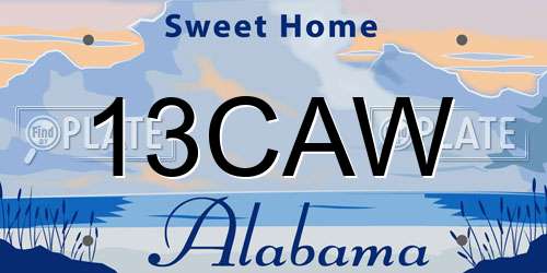 13CAW Alabama License Plate