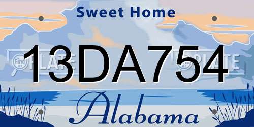 13DA754 Alabama License Plate