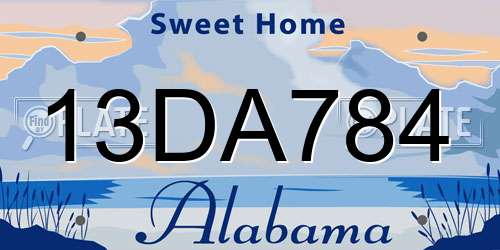 13DA784 Alabama License Plate
