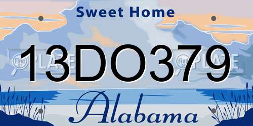 13DO379 Alabama License Plate