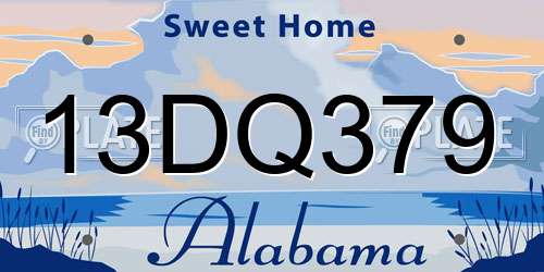 13DQ379 Alabama License Plate