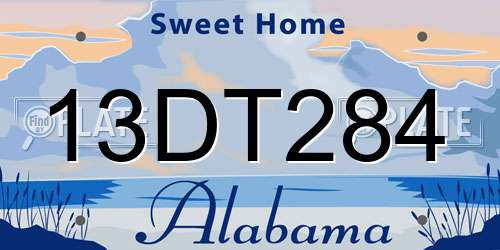 13DT284 Alabama License Plate