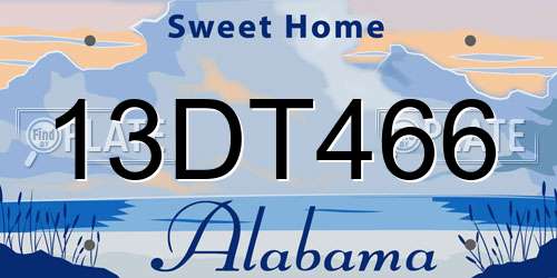 13DT466 Alabama License Plate