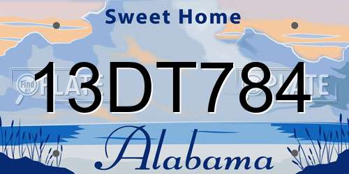 13DT784 Alabama License Plate