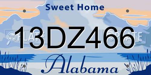 13DZ466 Alabama License Plate