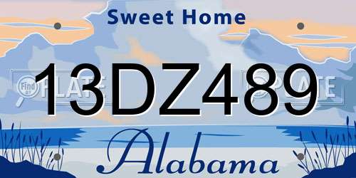 13DZ489 Alabama License Plate