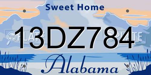 13DZ784 Alabama License Plate