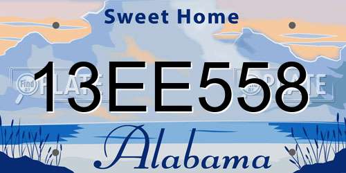 13EE558 Alabama License Plate