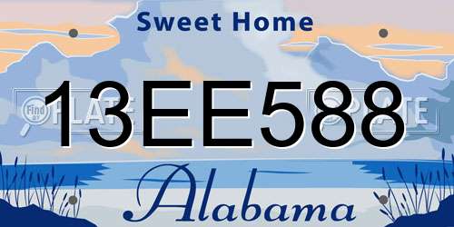 13EE588 Alabama License Plate