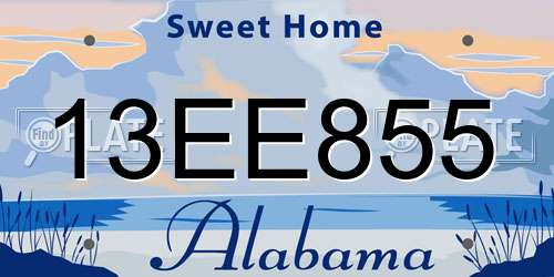 13EE855 Alabama License Plate
