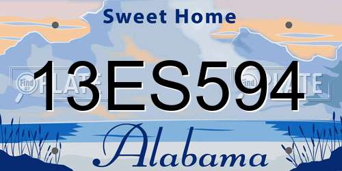 13ES594 Alabama License Plate