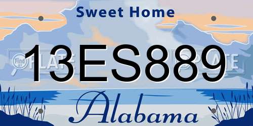 13ES889 Alabama License Plate