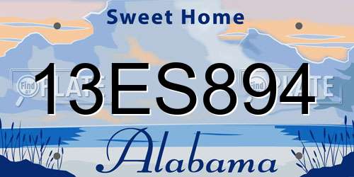 13ES894 Alabama License Plate