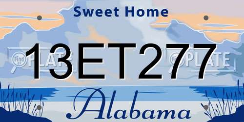 13ET277 Alabama License Plate