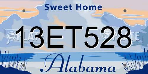 13ET528 Alabama License Plate