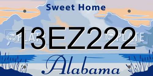 13EZ222 Alabama License Plate