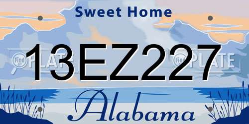 13EZ227 Alabama License Plate