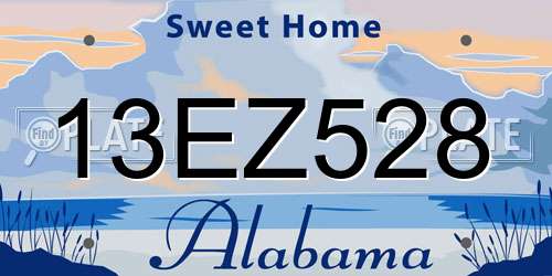 13EZ528 Alabama License Plate