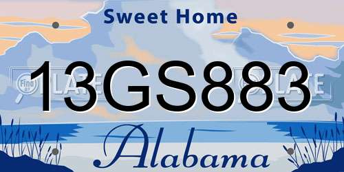 13GS883 Alabama License Plate