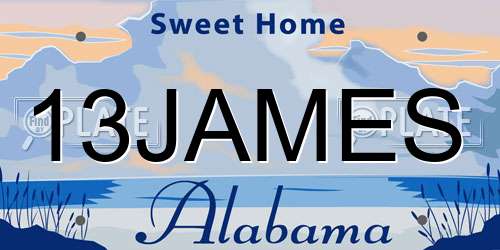 13JAMES Alabama License Plate