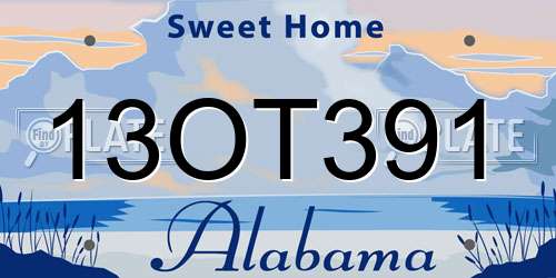 13OT391 Alabama License Plate